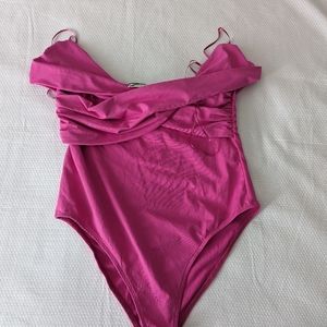 NEW Zara Bodysuit Hot Pink Sleeveless Size L.